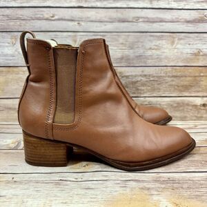 Rag & Bone Womens Brown Leather Wood Stacked Heel Ankle Boots 39/9